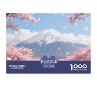 Mount Fuji Cherry Blossoms Puzzle Game for The Whole Family 1000 Piece - Mount Fuji Cherry Blossoms Gifts for Men Women Fun Present for Home52x38cm/1000pcs