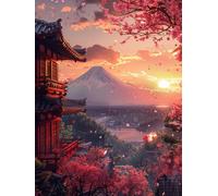 Mount Fuji Diamond Art Kits Adults, 5D Diamond Painting Kits for Adults Beginners Sun, DIY Full Drill Cross Stitch Crystal Art, Crafts and Paintings for Home Wall Decor, Gifts for Women 60X80cm 8-2669