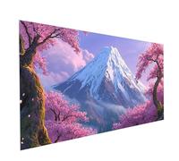 Mount Fuji Diamond Painting kit with Diamond Art Accessories, Square Rhinestones Mosaic Crystal Art Paint by Numbers, Canvas Painting for Wall Artwork Room Decor 56 x 28In Cherry Blossoms Model-13166