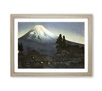 Mount Fuji From Mizukubo By Takahashi Shotei Asian Japanese Framed Wall Art Print, Ready to Hang Picture for Living Room Bedroom Home Office Décor, Oak A4 (34 x 25 cm)