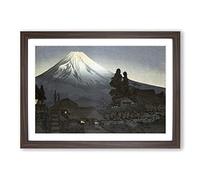 Mount Fuji from Mizukubo by Takahashi Shotei Framed Print | A2 Walnut Framed Wall Art | Ready to Hang | Modern Landscape Picture | Living Room Bedroom Lounge Office