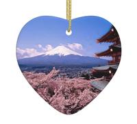 Mount Fuji Japan Christmas Ornament Ceramic Hanging Xmas Decor Christmas Tree Xmas Tree Holiday Friend Gift