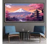 Mount Fuji, Japan Diamond Art Kits Adults, DIY 5D Large Diamond Painting Landscape Full Square Drill Crystal Art Kits 23.6x47.2 Inch, Embroidery Cross Stitch Canvas for Home Wall Decor (DP404)