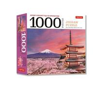 Mount Fuji, Japan Jigsaw Puzzle - 1,000 pieces: Snowcapped Mount Fuji and Chureito Pagoda in Springtime (Finished size 24 in X 18 in)