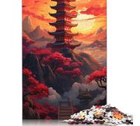 Mount Fuji Japan Jigsaw Puzzle for Adults 500 Pieces Wooden Jigsaws Puzzles Decompression Game Toy Puzzle Challenging Game 500pcs (52x38cm)