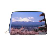 Mount Fuji Japan Print Makeup Bag Portable Leather Waterproof Cosmetic Bag Clutch Makeup Brush Bag (6.7x4.3in)