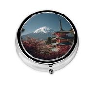 Mount Fuji Japan Print Personalised Portable Pillbox with,Mini Pillbox Compact and Convenient Pill Organiser for Storing and Organising Pills