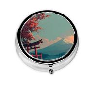 Mount Fuji Japan Print Personalised Portable Pillbox with,Mini Pillbox Compact and Convenient Pill Organiser for Storing and Organising Pills
