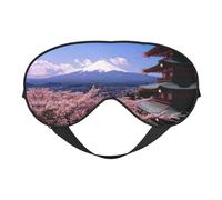 Mount Fuji Japan Printing Soft Eye Mask,Double-Sided Soft Eye Cover for Sleep,Travel,Yoga, Adjustable Strap, Blocks Light