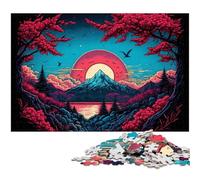 Mount Fuji Jigsaw Puzzles 1000 Pieces for Adults Wooden Jigsaw Puzzles for Home Decor & Holiday Fun 50x75CM/19.68x29.52inch
