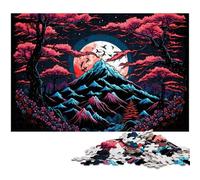 Mount Fuji Jigsaw Puzzles 1000 Pieces for Adults Wooden Jigsaw Puzzles for Home Decor & Holiday Fun 50x75CM/19.68x29.52inch