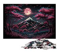 Mount Fuji Jigsaw Puzzles for Adults, 1000 Piece Wooden Jigsaw Puzzles for Adults Challenging Brain Teaser for Teenagers, Family Game Night Fun 50x75CM/19.68x29.52inch