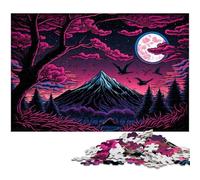 Mount Fuji JigsawPuzzle 1000 Pieces for Adults Wooden Jigsaw Puzzles for Adults Ideal DIY Decor & Brain Teaser Gift 50x75CM/19.68x29.52inch