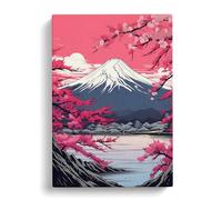 Mount Fuji Line Art Canvas Print | Gallery Wrapped 30mm Frame Wall Art | 30x20 inches | Ready to Hang | Minimalist Abstract Picture | Living Room Bedroom Lounge Office