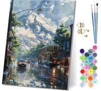 Mount Fuji Paint by Numbers for Adults, Car Paint by Numbers Canvas, DIY Color Oil Painting with Acrylic and Brushes, Hobbies for Adults Women, Painting for Home Wall Decor Gifts 32x44 in J-4206