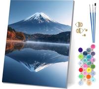 Mount Fuji Paint by Numbers for Adults, Landscape Paint by Numbers Canvas, DIY Color Oil Painting with Acrylic and Brushes, Hobbies for Adults Women, Painting for Home Wall Decor Gifts 24x32 in 8-3717