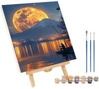 Mount Fuji Paint by Numbers for Adults, Moon Painting by Numbers for Adults, DIY Craft Art Canvas Painting Kit with Acrylic Pigment and Brushes, Paintings for Home Wall Decor Gifts 32x44 in 0-6398