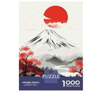Mount Fuji Red Sunrise 1000 Piece Jigsaw Puzzle Jigsaw Puzzle for Adults Night View Puzzle Game for Family 52x38cm/1000pcs