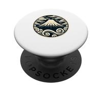 Mount Fuji Retro Japanese Woodblock Kanagawa Graphical Art PopSockets Adhesive PopGrip
