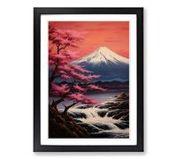 Mount Fuji Romanticism Framed Print | A2 Black Framed Wall Art | Ready to Hang | Modern Landscape Picture | Living Room Bedroom Lounge Office