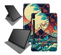 Mount Fuji Sakura Case for Samsung Galaxy Tab S7 (2020) / S8 Tablet (2022) 11 Inch, 360 Degree Rotating Folding Stand Multiple Viewing Angles Case with Auto Sleep/Wake