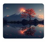 Mount Fuji Small Mouse Mat 250x200mm Gaming Mouse Pad Tree, Non-Slip Rubber Base, Waterproof Surface, Stitched Edges Mousemat, Compatible with Laser and Optical Mice Wear-Resistant Gifts W-6046