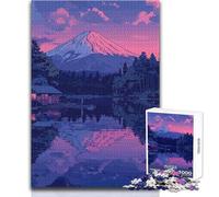 Mount Fuji Sunset Teenagers 1000 Pieces Puzzle Educational Reasoning Skill Game Ideal Thoughtful Gift for All Events Size 38x52cm