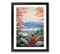 Mount Fuji Victorian Framed Print | A2 Black Framed Wall Art | Ready to Hang | Victorian Landscape Picture | Living Room Bedroom Lounge Office