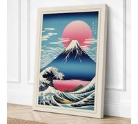 Mount Fuji with Rising Sun Canvas Wall Art Print 36x24 Inch (91 x 61 cm)