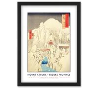 Mount Haruna Under Snow Kozuke Province Utagawa Hiroshige Japan Woodblock Classic Collection Artwork Framed Wall Art Print A4 Artery8 Black One Size