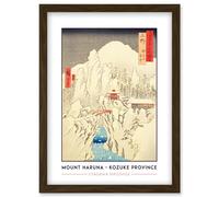 Mount Haruna Under Snow Kozuke Province Utagawa Hiroshige Japan Woodblock Classic Collection Artwork Framed Wall Art Print A4 Artery8 Brown One Size