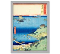Mount Hiyori and Toba Harbor Shima Province Utagawa Hiroshige Japan Woodblock Artwork Framed Wall Art Print A4 Artery8 Light Grey One Size