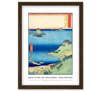 Mount Hiyori and Toba Harbor Shima Province Utagawa Hiroshige Japan Woodblock Classic Collection Artwork Framed Wall Art Print A4 Artery8 Brown One Size