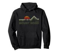 Mount Hood Oregon Retro Nature Pullover Hoodie