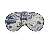 Mount Horsney Ski Lift Blackout Sleep Eye Mask, Ventilated Fabric, Adjustable Wearing Style, Zero Pressure Sleeping Mask Soft Skin Friendly Eyeshade for Women Men
