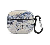 Mount Horsney Ski Lift Bluetooth Earbuds Case Cover Full Body Shockproof Protection Hard Case Support Wireless Charging with Keychain Personalized Gift for AirPods 3