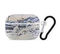 Mount Horsney Ski Lift Earbuds Organizer Shockproof Protective Airpods Pro Cover with Carabiner Clip Anti Fall Carrying Earphone Case Cover for Airpods Pro 2nd Generation White