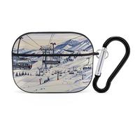 Mount Horsney Ski Lift Earbuds Organizer Shockproof Protective Airpods Pro Cover with Carabiner Clip Anti Fall Carrying Earphone Case Cover for Airpods Pro 2nd Generation Black