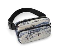 Mount Horsney Ski Lift Fanny Pack Belt Bag with Adjustable Strap Fashion Waist Bag for Outdoor Sports Hiking, white, 20x13cm, Full Printed Waist Bag