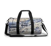 Mount Horsney Ski Lift Gym Bag for Men Women Water Resistant Duffle Bag Travel Lightweight Bag for Travel Sports, white, 17.7in/9in/9in