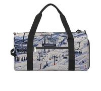 Mount Horsney Ski Lift Gym Bag for Men Women Water Resistant Duffle Bag Travel Lightweight Bag for Travel Sports, white, One Size