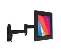 Mount-It! Anti-Theft Tablet Kiosk Wall Mount Compatible with iPad 10, 9, 8, Pro 10.5, Air 10.5, Secure Locking Tablet Enclosure for iPad, Steel Full Motion Wall Mounted Kiosk, Black