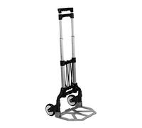 Mount-It! Folding Hand Truck and Personal Dolly, Aluminum Luggage Cart, 165 lb Capacity with Rubber Wheels and Telescoping Handle for Indoor Outdoor Moving Travel