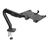 Mount-It! Laptop Desk Arm | Swivel Laptop Stand with Gas Spring Arm | Height Adjustable Laptop Arm Mount for MacBook, Dell, HP & 11-17 Inch Laptops