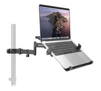 Mount-It! Laptop Pole Mount Tray | Full Motion Laptop Mount Fits Up to 15.6 Laptops | Universal Adjustable Steel Notebook Stand for Add On to Monitor Mounts