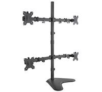Mount-It! Quad Monitor Stand | Height Adjustable Free Standing 4 Screen Mount | Fits Monitors up to 32 Inches | Black, Steel | MI-2784