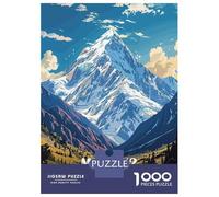 Mount K2 Illustration 1000 Piece Jigsaw Puzzle, Landmark Urban View, 1000 Pieces for Adults, for Adults, Relaxing Challenge, 70x50cm/1000pcs