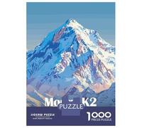 Mount K2 Illustration Adult Paper Puzzle, Historic Square Architecture, Interlocking Paper Pieces for Home Décor Fans, Relaxing Challenge, Gift Idea, 70x50cm/1000pcs