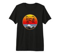 Mount Kailash Striped Sunset Karuna Compassion in Tibetan Premium T-Shirt