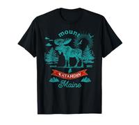 Mount Katahdin Maine Moose Mountain Vintage Souvenir T-Shirt